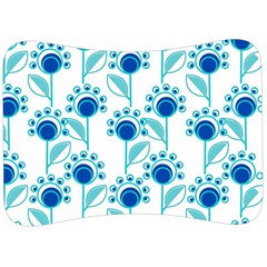 Blue Daisy Minimalist Leaves   Velour Seat Head Rest Cushion by ConteMonfrey