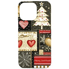 Christmas Reindeer Iphone 15 Pro Max Black Uv Print Pc Hardshell Case by Posterlux