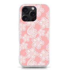 Lace White Ornamental Textile Iphone 15 Pro Tpu Uv Print Case by Paksenen