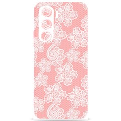 Lace White Ornamental Textile Samsung Galaxy S24 Plus 6 7 Inch Black Tpu Uv Case by Paksenen