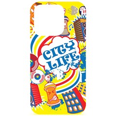 Colorful City Life Horizontal Seamless Pattern Urban City Iphone 15 Pro Black Uv Print Pc Hardshell Case by Bedest