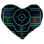 Retro Mobile Device Output Device Large 19  Premium Flano Heart Shape Cushions Front