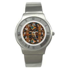 Tribal Chic Stainless Steel Watch by pollyparadiseartshop