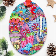 Cabbage Flower Abstract Ornament (oval) by okhismakingart