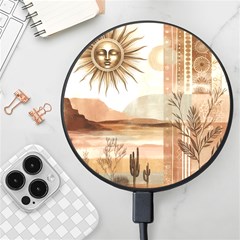 Abstract Sun Boho Bohemian Design Wireless Fast Charger(black) by Salmanaz77