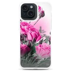 Roses Floral Flowers Nature Pink Romance Romantic Valentines Day Love Iphone 15 Plus Tpu Uv Print Case by Cemarart