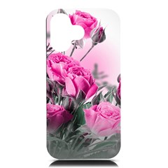Roses Floral Flowers Nature Pink Romance Romantic Valentines Day Love Iphone 16 Black Uv Print Pc Hardshell Case