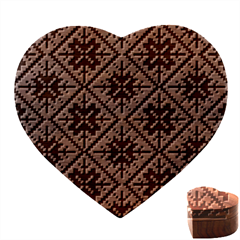 Ukrainian Folk Seamless Pattern Ornament Ethnic Ornament Border Element Traditional Art Heart Wood Jewelry Box by Grandong