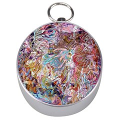 Abstract Waves Silver Compasses by kaleidomarblingart