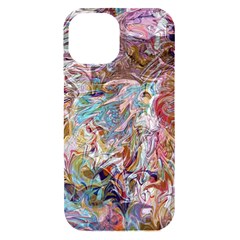 Abstract Waves Iphone 15 Black Uv Print Pc Hardshell Case by kaleidomarblingart
