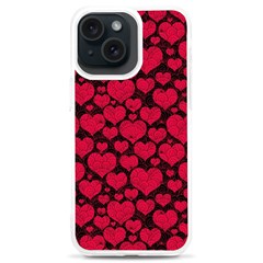 Valentines Day Hearts Pattern Love Red Iphone 15 Plus Tpu Uv Print Case by Maspions