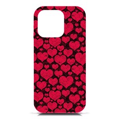 Valentines Day Hearts Pattern Love Red Iphone 16 Pro Black Uv Print Pc Hardshell Case