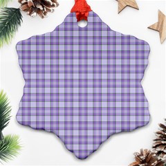 Purple Plaid Tartan 2 Snowflake Ornament (two Sides) by dressshop