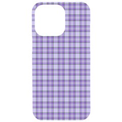 Purple Plaid Tartan 2 Iphone 15 Pro Max Black Uv Print Pc Hardshell Case by dressshop