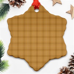 Autumn Fall Plaid Tartan 1 Ornament (snowflake) by dressshop