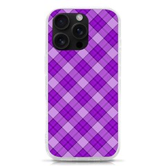 Purple Plaid Tartan 3 Diagonal (2) Iphone 16 Pro Tpu Uv Print Case by dressshop