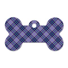Purple Plaid Tartan 1 Diagonal Dog Tag Bone (one Side) by dressshop