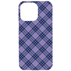 Purple Plaid Tartan 1 Diagonal Iphone 15 Pro Max Black Uv Print Pc Hardshell Case by dressshop