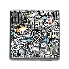 Doodle New York City Nyc Memory Card Reader (square 5 Slot) by Salmanaz77