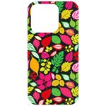Leaves Pattern Seamless Texture iPhone 15 Pro Black UV Print PC Hardshell Case Front