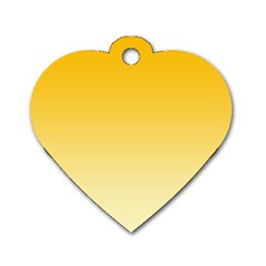 Amber Orange To Cream Yellow Linear Gradient Dog Tag Heart (one Side) by GradientsOmbre