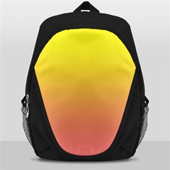 Electric Yellow To Coral Pink Linear Gradient Backpack Bag by GradientsOmbre
