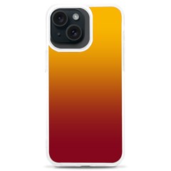 Amber Orange To Burgundy Red Linear Gradient Iphone 15 Plus Tpu Uv Print Case by GradientsOmbre