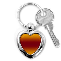 Amber Orange To Burgundy Red Bilinear Gradient Key Chain (heart) by GradientsOmbre