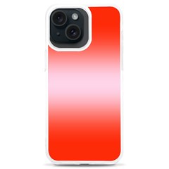 Scarlet Red To Pink Lace Bilinear Gradient Iphone 15 Plus Tpu Uv Print Case by GradientsOmbre