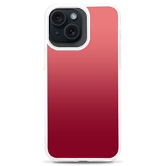 Coral Pink To Burgundy Red Linear Gradient Iphone 15 Plus Tpu Uv Print Case by GradientsOmbre