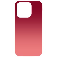 Burgundy Red To Coral Pink Linear Gradient Iphone 15 Pro Black Uv Print Pc Hardshell Case by GradientsOmbre