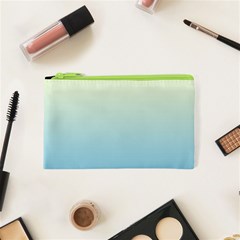 Cream Yellow To Baby Blue Linear Gradient Cosmetic Bag (xs) by GradientsOmbre