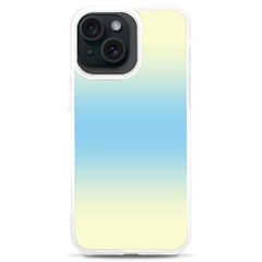 Cream Yellow To Baby Blue Bilinear Gradient Iphone 15 Plus Tpu Uv Print Case by GradientsOmbre