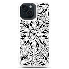 Seamless Tiling Pattern Hand Drawn Black White Iphone 15 Plus Tpu Uv Print Case by Grandong
