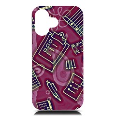 Abstract Art Pattern Design Background Iphone 16 Black Uv Print Pc Hardshell Case