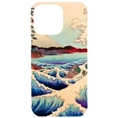 Wave Japanese Mount Fuji Ocean Iphone 15 Pro Max Black Uv Print Pc Hardshell Case by Bedest