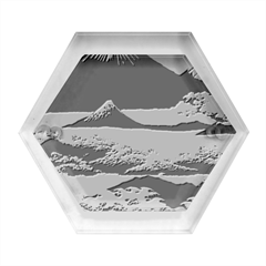 Hokusai Moutains Japan Hexagon Wood Jewelry Box by Bedest