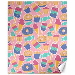 Ice Cream Donut Sweets Candie Canvas 11  X 14  by Apenda