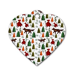 Little Red Riding Hood Seamless Dog Tag Heart (one Side) by Sabxi