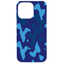 Blue Camouflage Pattern Iphone 15 Pro Max Black Uv Print Pc Hardshell Case by kyorashop23