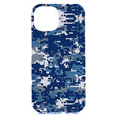 Blue, Camouflage, Cool, Navy, New, Pattern Iphone 15 Plus Black Uv Print Pc Hardshell Case by kyorashop23