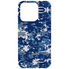 Blue, Camouflage, Cool, Navy, New, Pattern Iphone 15 Pro Black Uv Print Pc Hardshell Case by kyorashop23