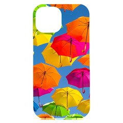 Umbrella, Colorful, Positive, Sky, Rainbow Iphone 15 Plus Black Uv Print Pc Hardshell Case by kyorashop23