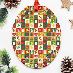 Template Christmas Pattern Ornament (oval Filigree) by Proyonanggan
