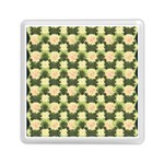 Retro 1880s Flowers Pattern 15 Memory Card Reader (Square) Front