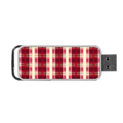 Retro 60s 50s Plaid Pattern 4 Portable Usb Flash (two Sides) by violetheavensky