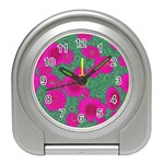 Mid Century Retro Floral 1970s 1960s Pattern 97 Travel Alarm Clock Front