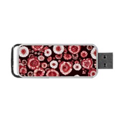 Mid Century Retro Floral 1970s 1960s Pattern 96 Portable Usb Flash (one Side) by violetheavensky