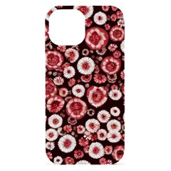 Mid Century Retro Floral 1970s 1960s Pattern 96 Iphone 15 Black Uv Print Pc Hardshell Case by violetheavensky