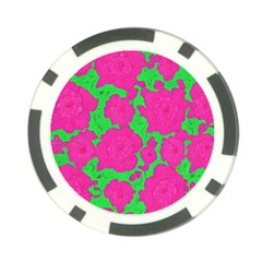 Mid Century Retro Floral 1970s 1960s Pattern 98 Poker Chip Card Guard by violetheavensky